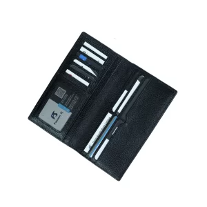 Black Long Leather Wallet