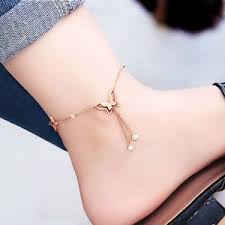 Butterfly Anklet Rose Gold-5503